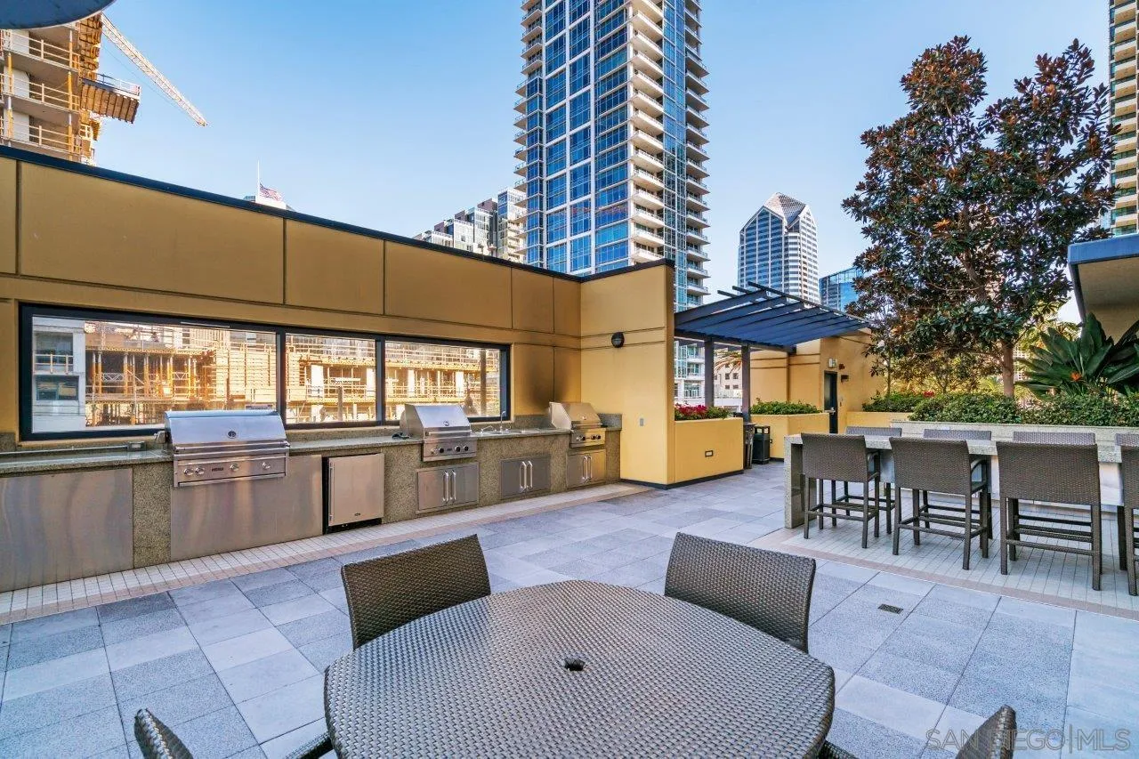 1325 Pacific Highway, Unit 2705 San Diego, CA 92101 - Photo 55 of 59 a living room with patio furniture and a large window