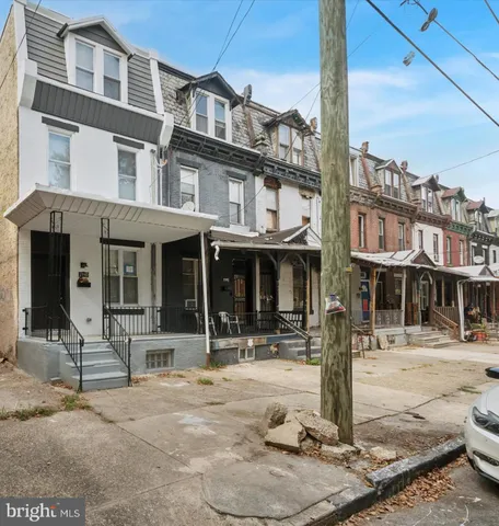 a front view of a building with street