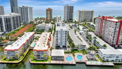 a view of a city with tall buildings