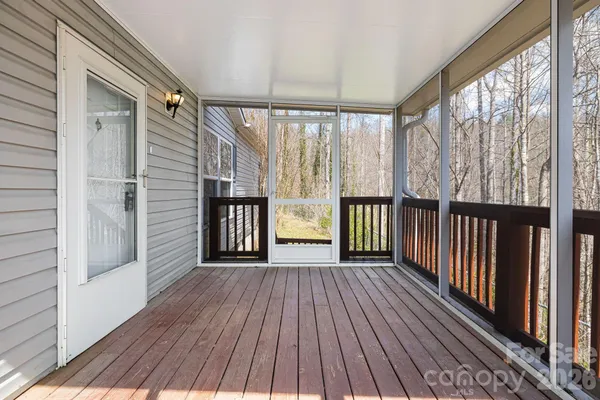 a view of wooden balcony