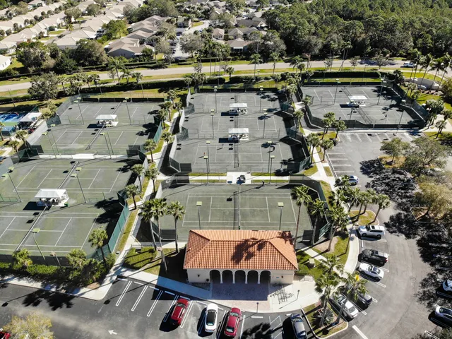 a view of a field with an ocean