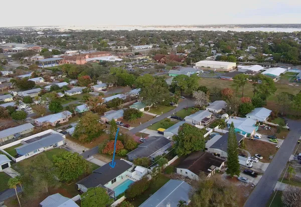 an aerial view of multiple house