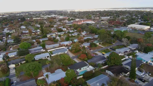 an aerial view of multiple house