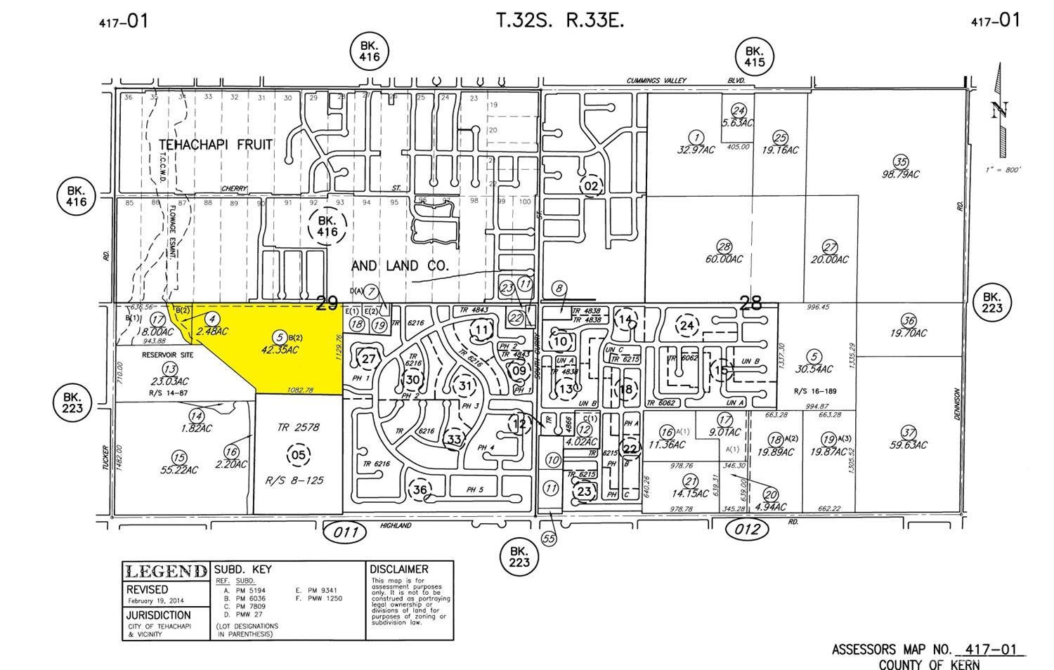 0 Pinon Street Tehachapi, CA 93561 - Photo 7 of 35 Kern County Tax Assessors Map