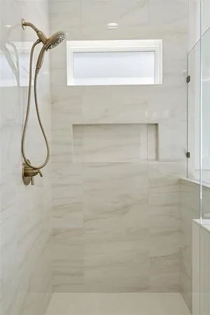 a bathroom with a shower