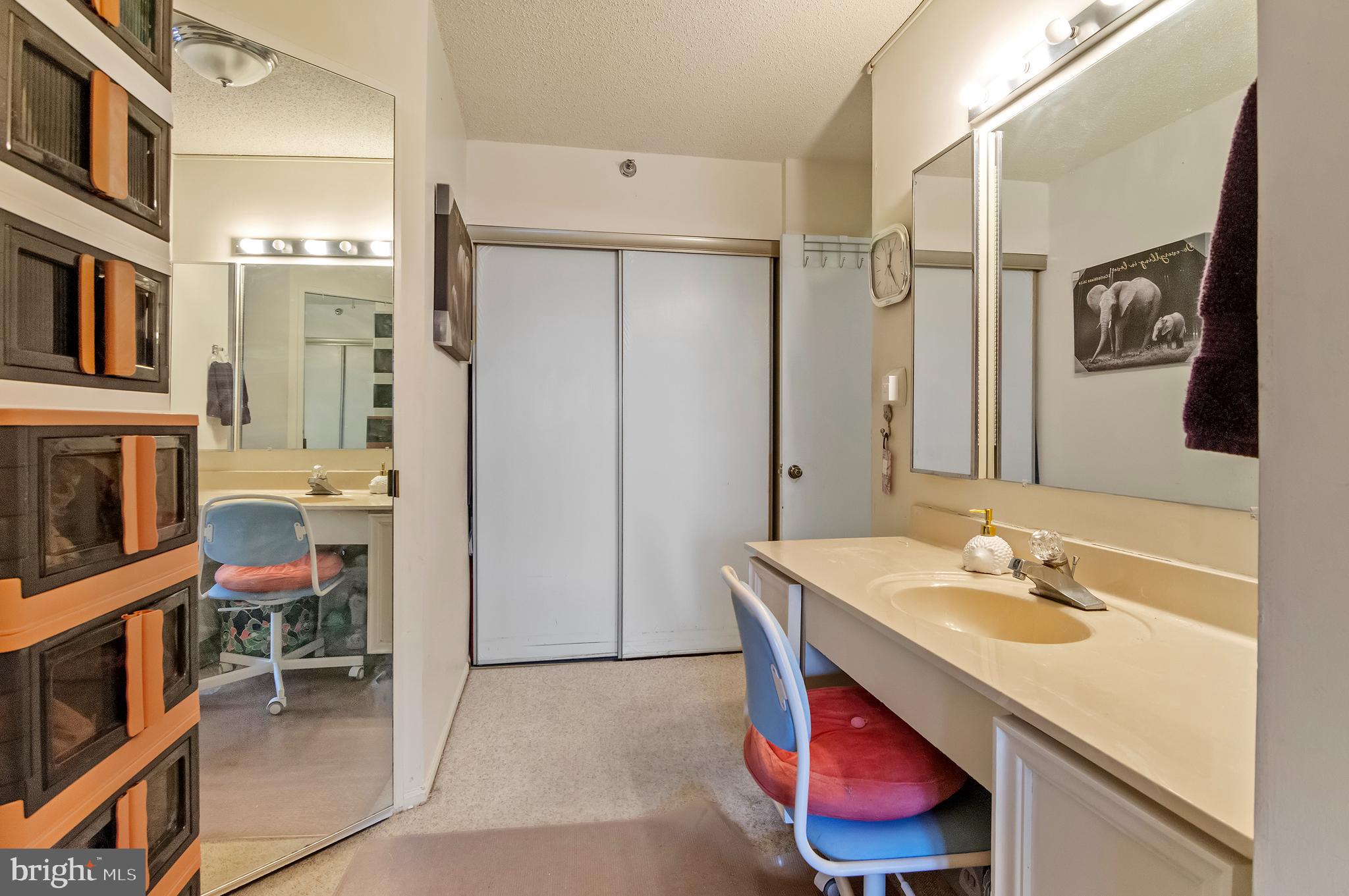 15115 Interlachen Drive, Unit 3506 Silver Spring, MD 20906 - Photo 13 of 27 a bathroom with a sink vanity and a mirror