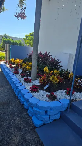 a view of a building with a yard