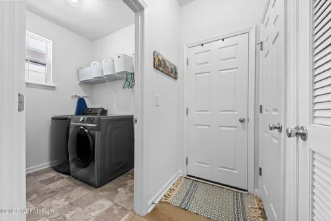 a building outdoor space with patio furniture