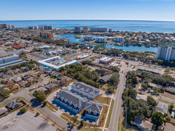 an aerial view of a city
