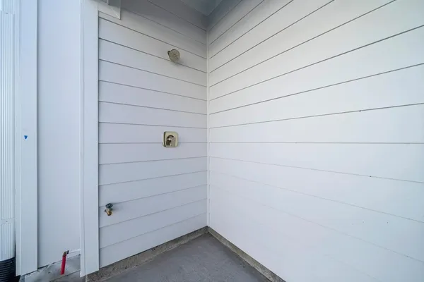 a close up of a shower