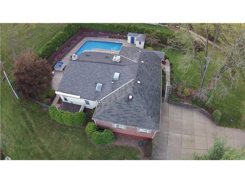 919 McNeilly Road Mt. Lebanon, PA 15226 - Photo 9 of 24 Aerial View. This picture shows the Master Suite s private deck with automatic retractable awning!