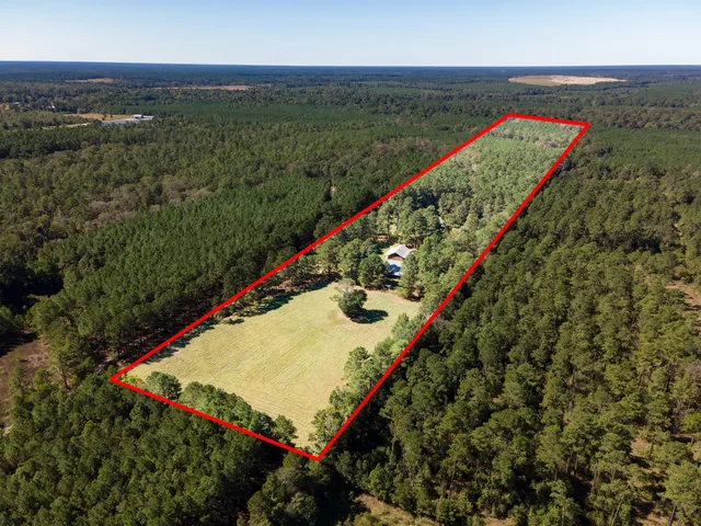 an aerial view of a residential houses with outdoor space