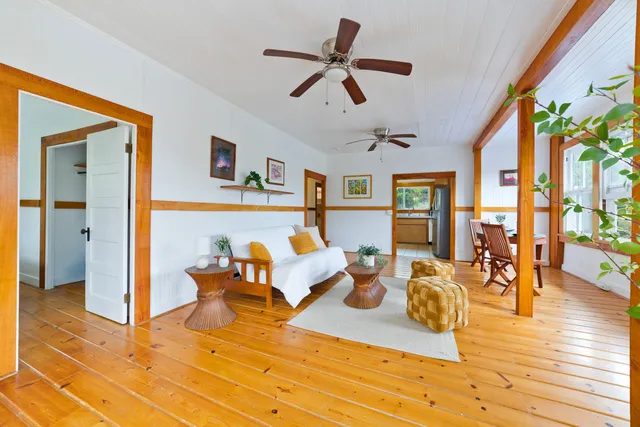 a living room with furniture