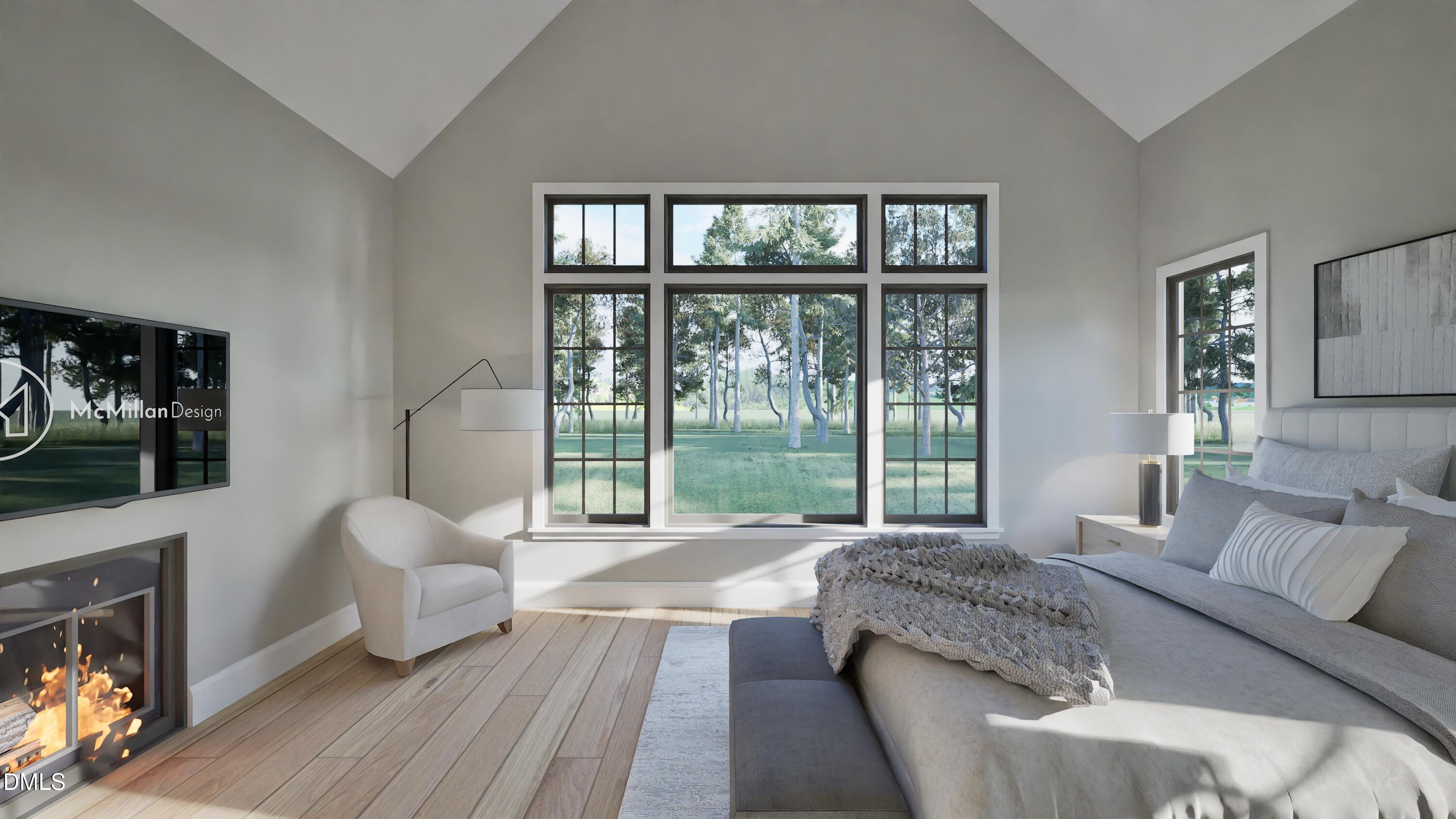 913 Tyrrell Road Raleigh, NC 27609 - Photo 24 of 33 a living room with furniture and a floor to ceiling window