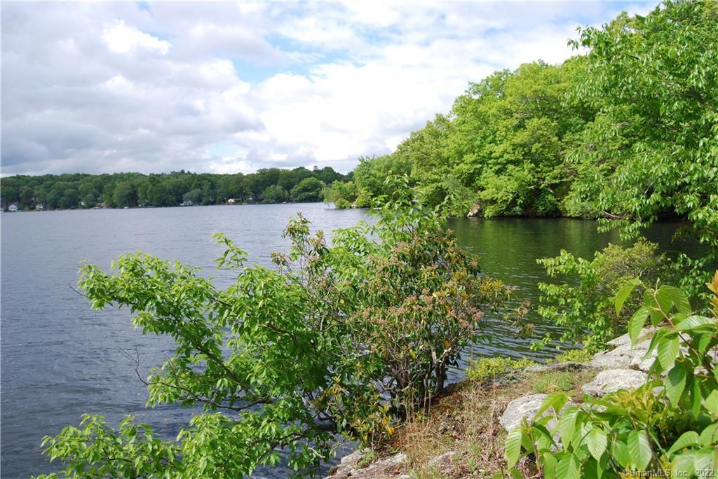 a view of lake with green space