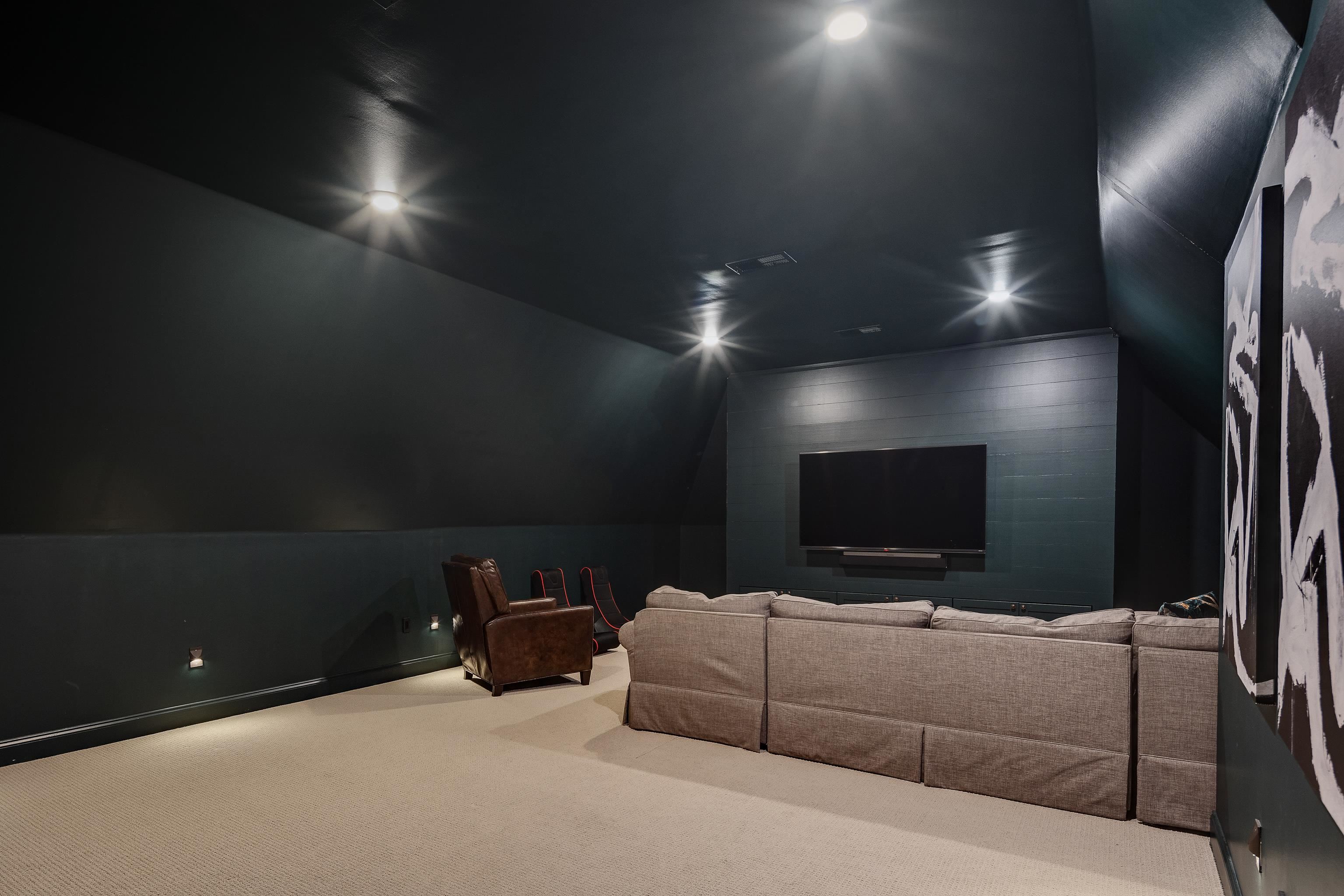 4561 Minden Road Memphis, TN 38117 - Photo 8 of 34 Home theater with carpet floors and lofted ceiling