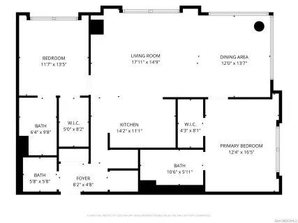 a view of a swimming pool with brick walls