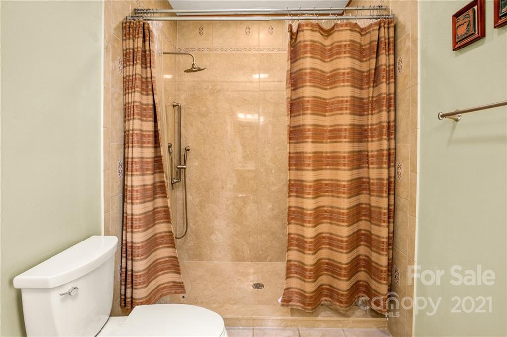74 Apgar Road Candler, NC 28715 - Photo 14 of 46 a bathroom with a shower and toilet