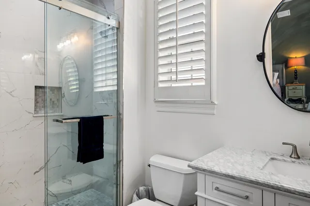 a view of a lake with a city