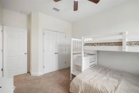 an aerial view of a houses with a outdoor space