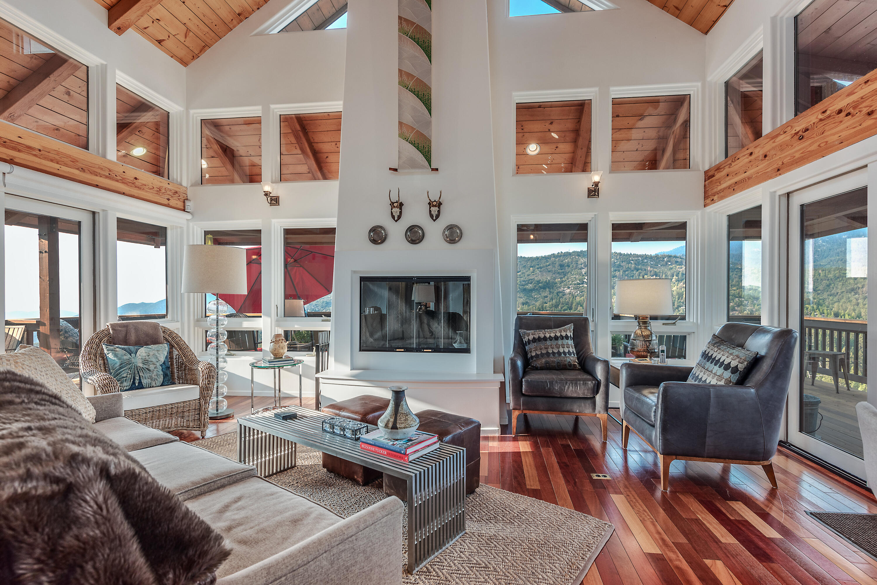 52430 Double View Drive Idyllwild, CA 92549 - Photo 45 of 74 a living room with furniture fireplace and flat screen tv