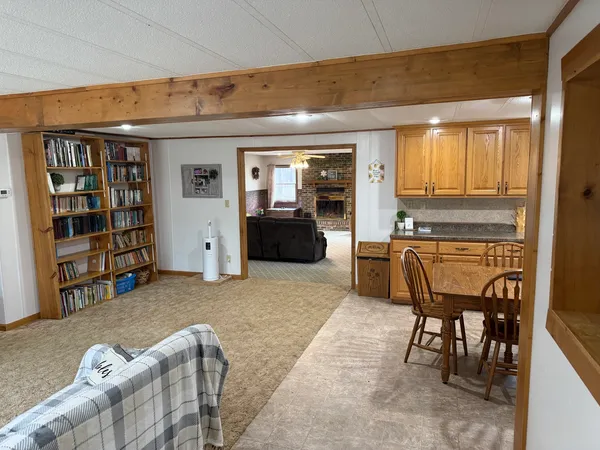 a room with furniture and a rug