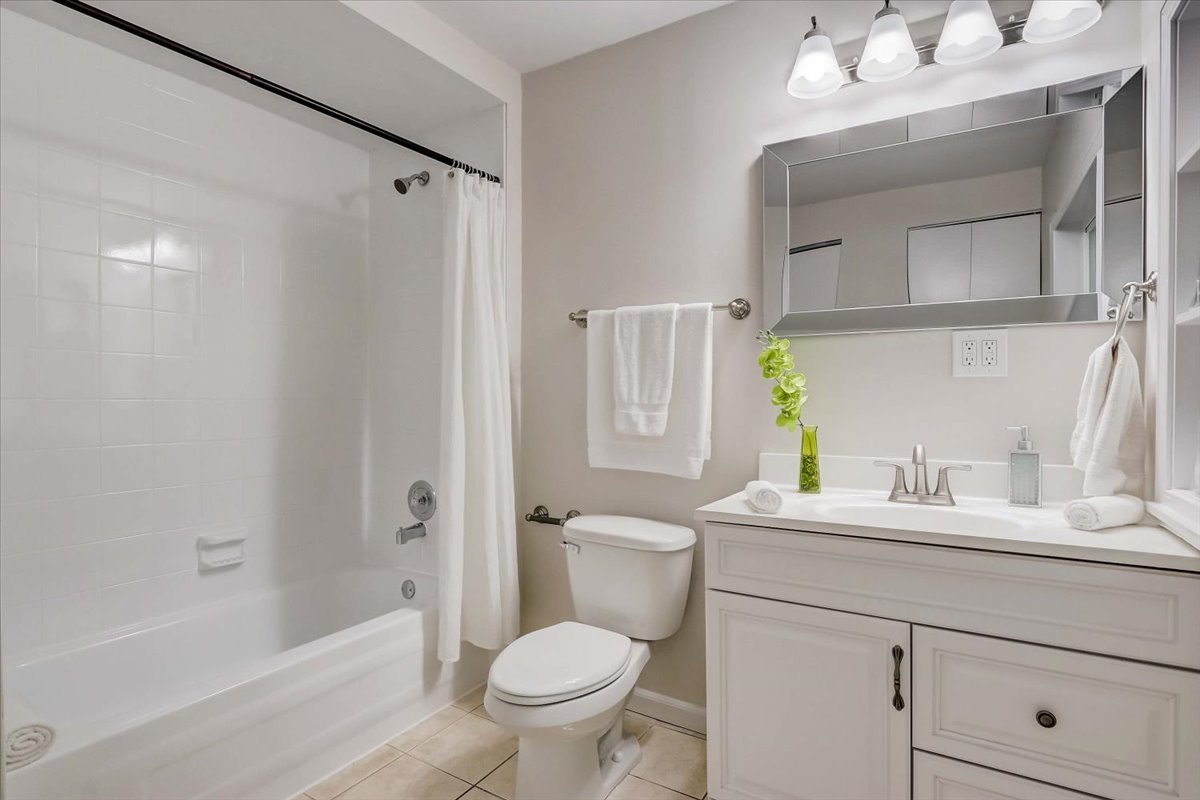 124 Hickory Road Lake In The Hills, IL 60156 - Photo 17 of 49 a bathroom with a sink a toilet and shower