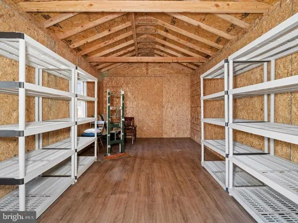 a view of a backyard with a garden