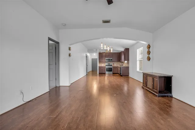 a view of livingroom with furniture and wooden floor