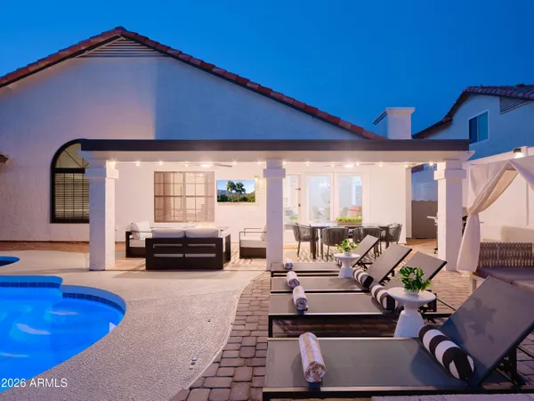 a outdoor space with furniture