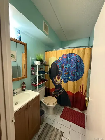 a bathroom with a sink mirror vanity and toilet