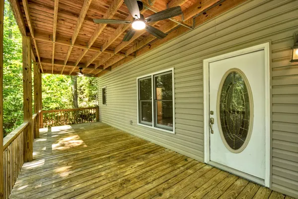 a front view of a house with a outdoor space