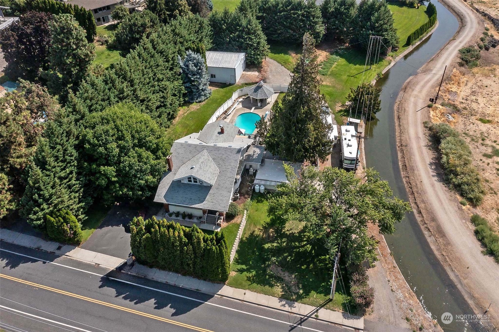 3327 Crestview Road Wenatchee, WA 98801 - Photo 5 of 39 an aerial view of a house with a garden