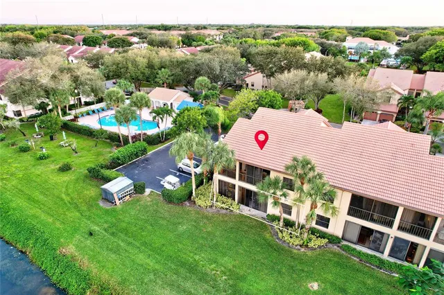 an aerial view of a house