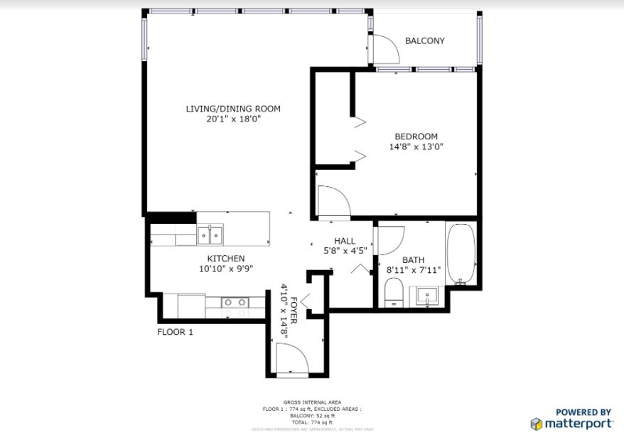 60 East Monroe Street, Unit 2005 Chicago, IL 60603 - Photo 13 of 13 a picture of a floor plan
