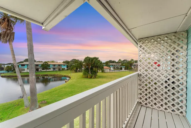 a view of lake from balcony