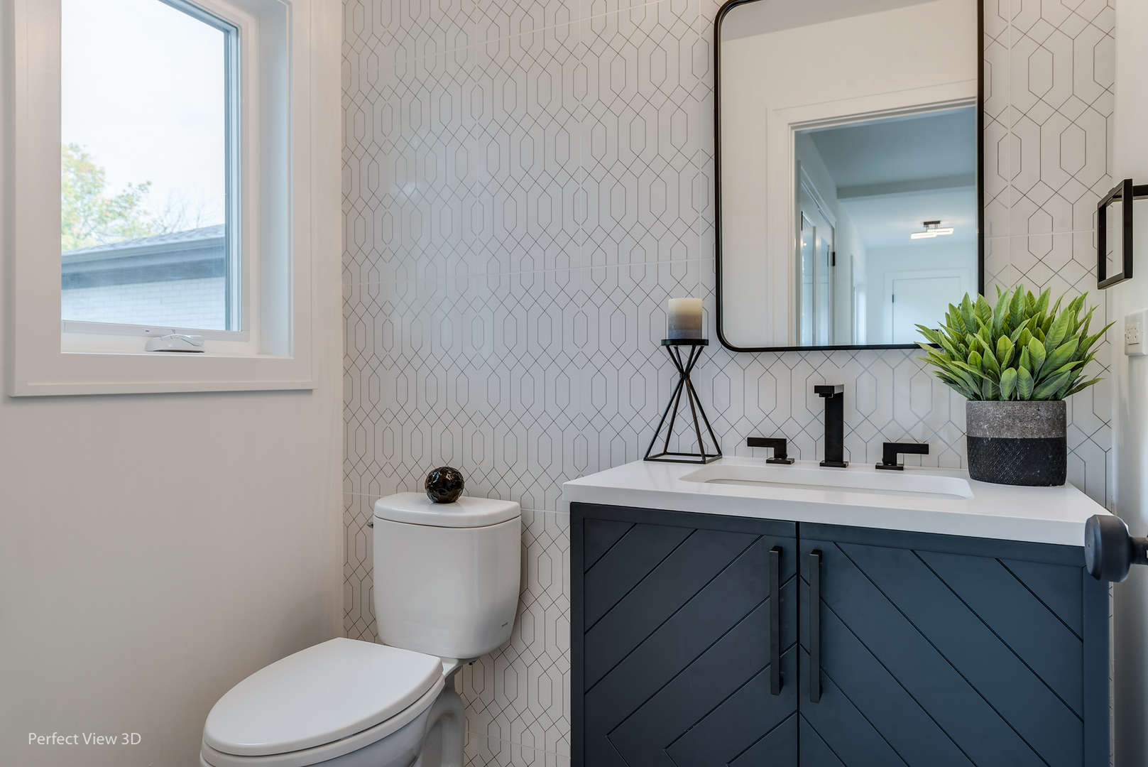 643 Abbotsford Road Kenilworth, IL 60043 - Photo 28 of 31 a bathroom with a sink vanity mirror and toilet
