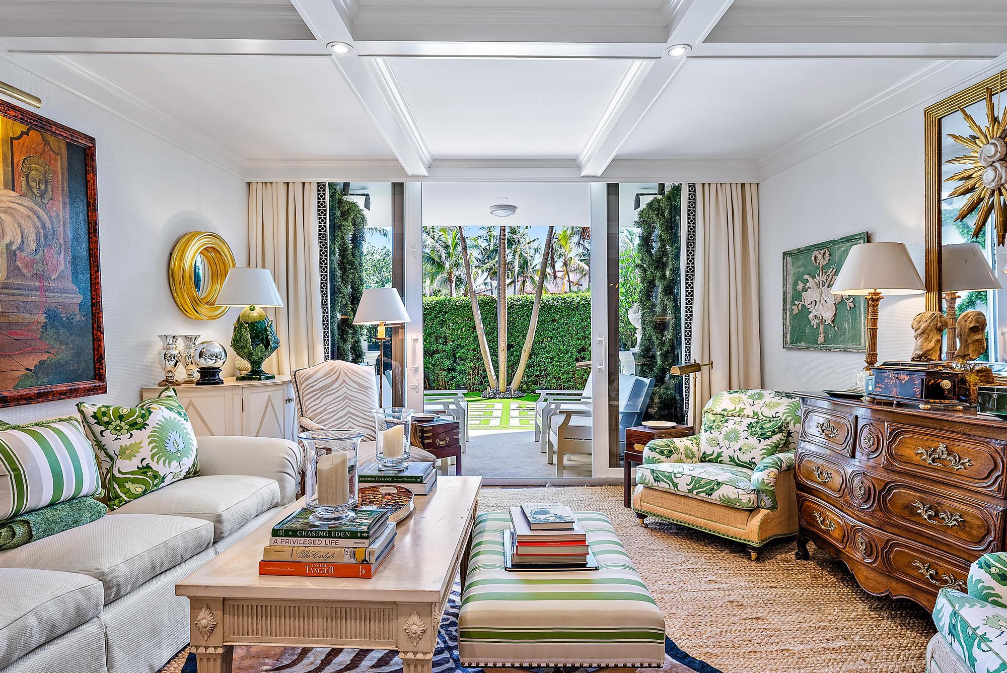 100 Royal Palm Way, Unit F1 Palm Beach, FL 33480 - Photo 3 of 43 a living room with furniture and a large window