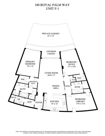 $5,895,000 | 100 Royal Palm Way, Unit F1, Palm Beach, FL 33480