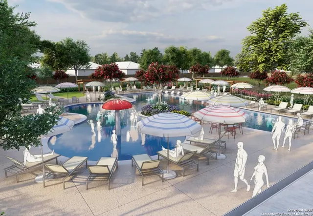 a view of a table and chairs in patio
