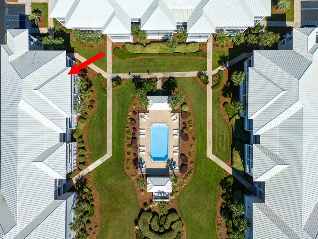 an aerial view of a house