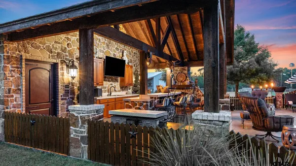 a view of outdoor space with seating area and furniture