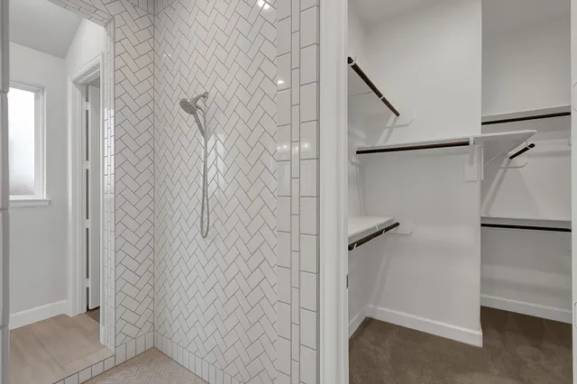 a bathroom with a shower