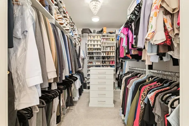 a view of a walk in closet