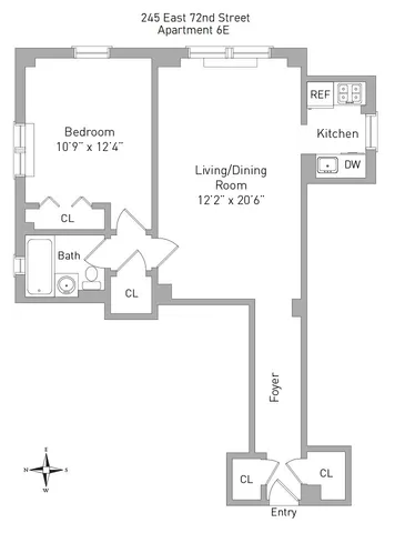 $550,000 | 245 East 72nd Street, Unit 6E | Lenox Hill