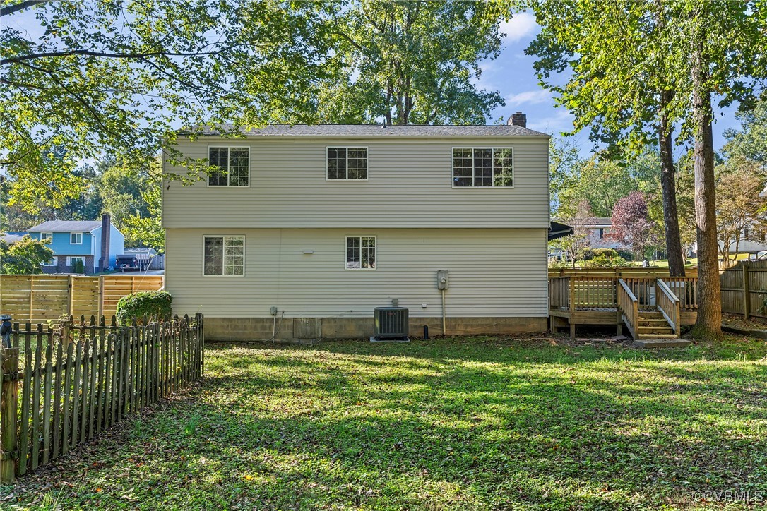 9036 Resaca Road Chesterfield, VA 23236 - Photo 35 of 39 Back of house with central air condition unit, a f
