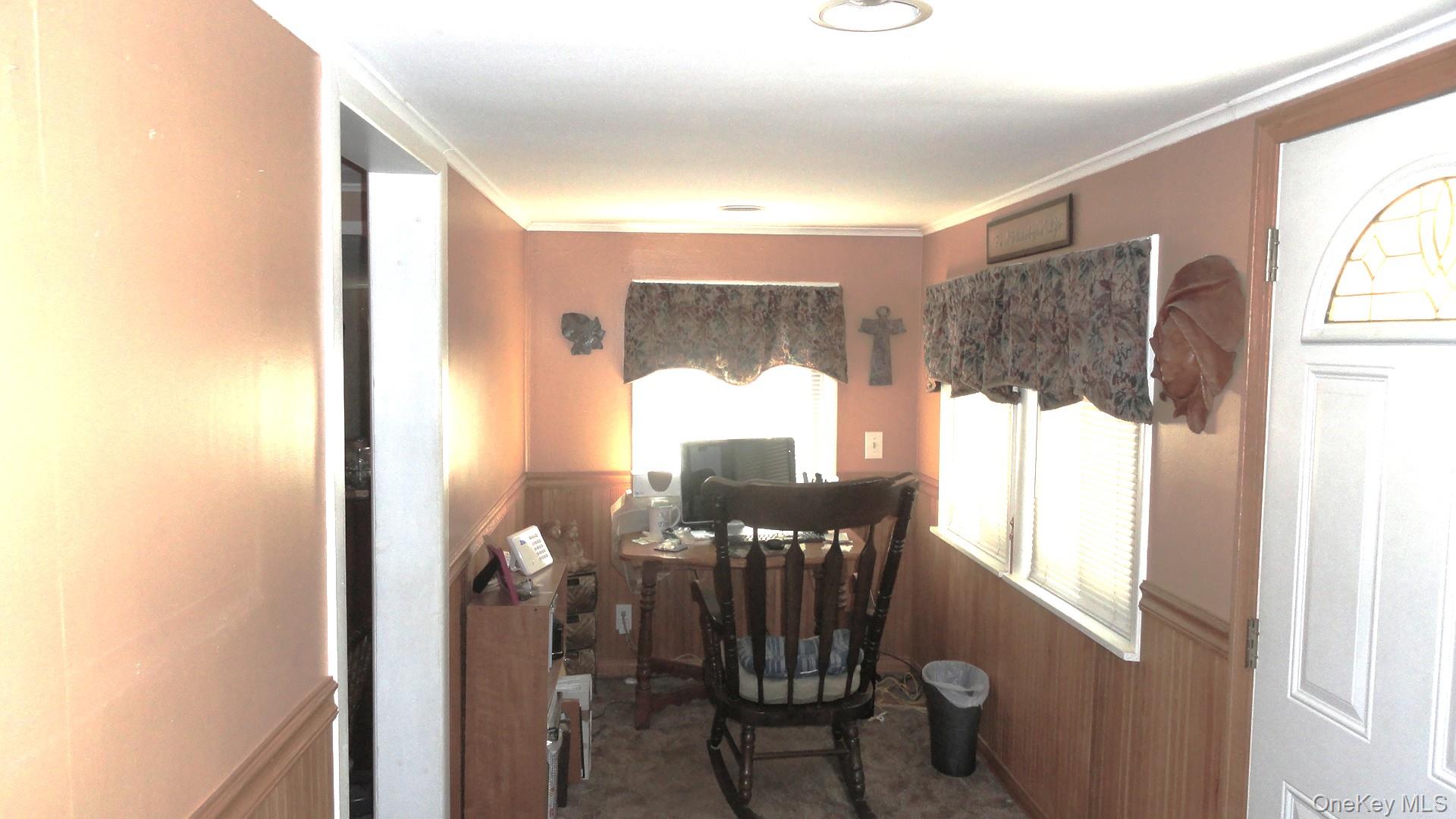 198 Tinkertown Road Salt Point, NY 12578 - Photo 16 of 25 Office space with wainscoting, carpet, and ornamental molding