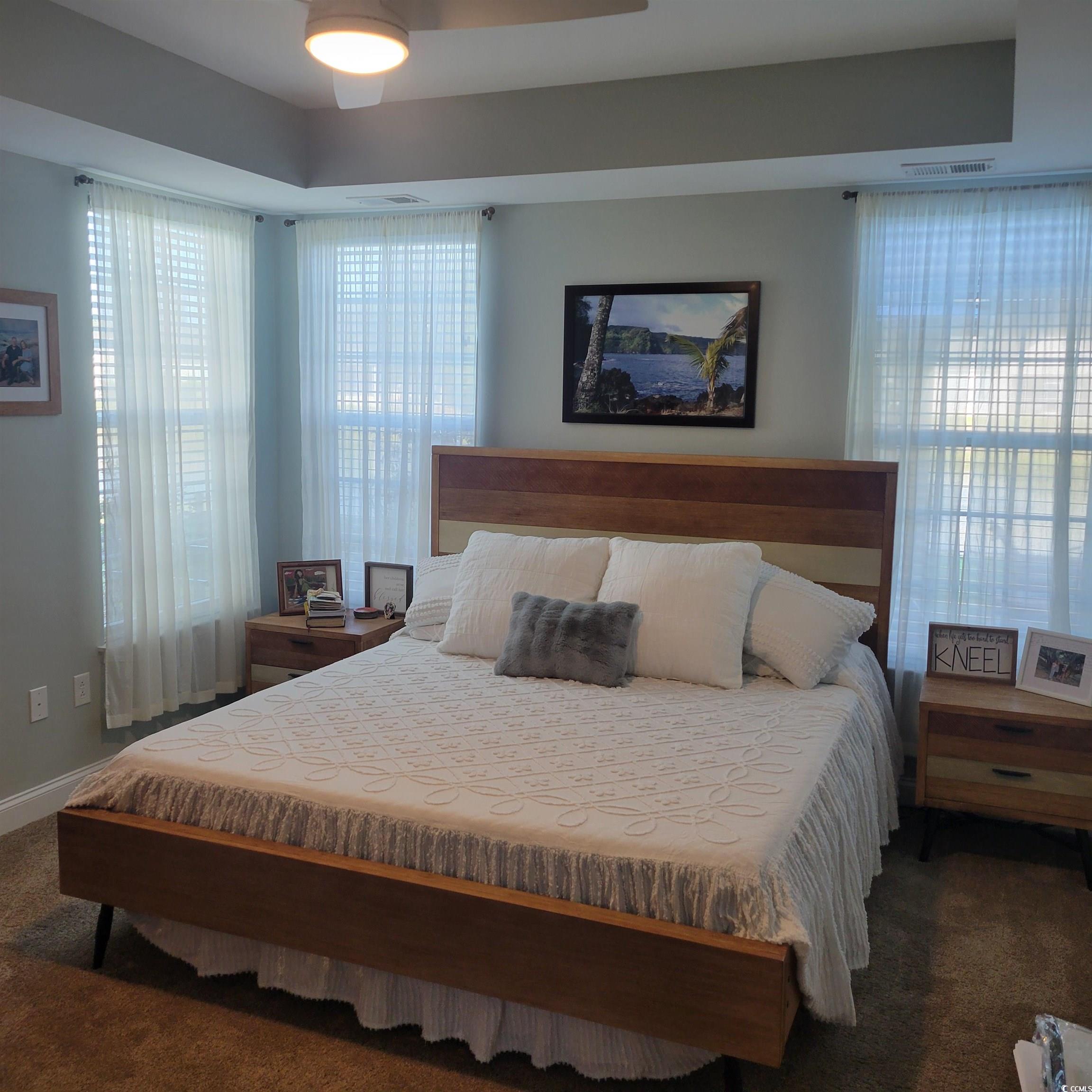 833 Tilly Lake Road Conway, SC 29526 - Photo 11 of 39 Bedroom featuring dark colored carpet and ceiling fan
