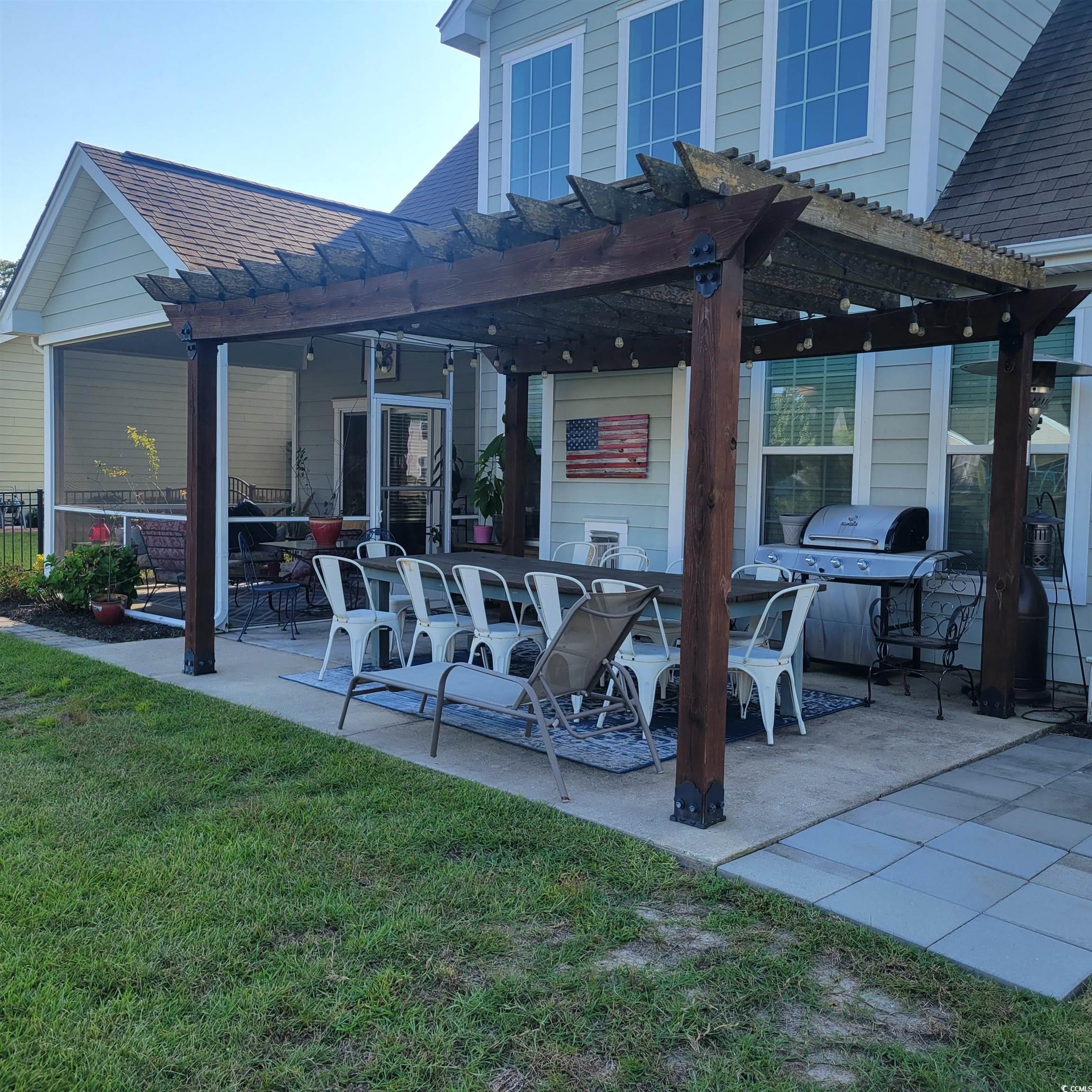 833 Tilly Lake Road Conway, SC 29526 - Photo 33 of 39 View of patio / terrace featuring a pergola and area for grilling