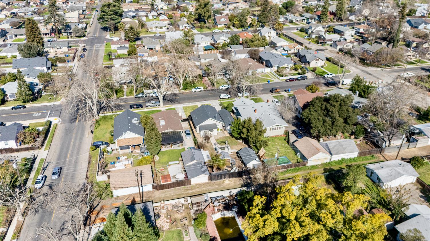 526 Flower Street Turlock, CA 95380 - Photo 22 of 28 an aerial view of residential houses with outdoor space